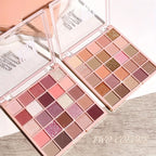 25-Color Eyeshadow Palette – Matte & Shimmer, Neutral Browns & Grays, Eye/Face Use, Contour, Brighten, Vegan, Certified, Unisex