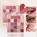 25-Color Eyeshadow Palette – Matte & Shimmer, Neutral Browns & Grays, Eye/Face Use, Contour, Brighten, Vegan, Certified, Unisex
