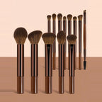 17pcs Makeup Tools Including 14pcs Makeup Brushes Set + 1pc Makeup Bag + 2pcs Air Puff Accessories Foundation Brush Blush Brush