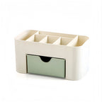 Makeup Organizer with 1 Drawers, Desk Organizer, 6Compartments, Cosmetics Storage Box for nail polish,Lipstick, Brushes, Jewelry