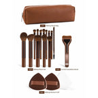 17pcs Makeup Tools Including 14pcs Makeup Brushes Set + 1pc Makeup Bag + 2pcs Air Puff Accessories Foundation Brush Blush Brush