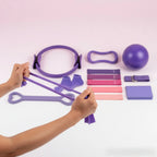 13 PCS Complete Pilates Set: Exercise Ball, Resistance Bands, Pilates Ring & More for Home Workouts