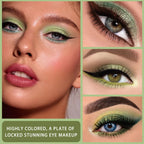 9 Color Eyeshadow Palette Olive Green Smoky Eye Look Pearlescent Shimmer Matte Eyeshadow Powder Makeup Palette Glitter Cosmetics