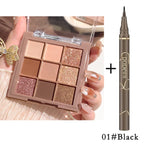 Luxurious 9-18 color eyeshadow palette - Velvet matte and shimmer effect, durable waterproof, berry, brown and nude tones