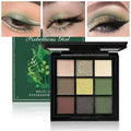 9 Color Eyeshadow Palette Olive Green Smoky Eye Look Pearlescent Shimmer Matte Eyeshadow Powder Makeup Palette Glitter Cosmetics