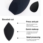 2pcs Black Beauty Sponge Egg - Latex-Free, Reusable Makeup Blender for Flawless Foundation, Contour & Highlight