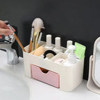 Makeup Organizer with 1 Drawers, Desk Organizer, 6Compartments, Cosmetics Storage Box for nail polish,Lipstick, Brushes, Jewelry