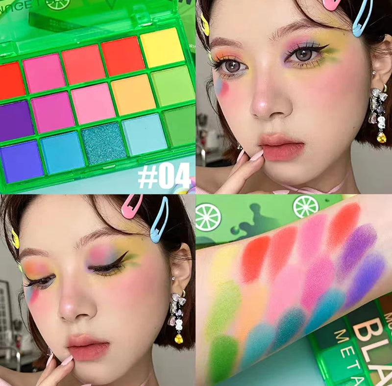 Eyeshadow Makeup Palette,15 color Shimmer Eyeshadow,Matte,Highly Pigmented,Waterproof,Eyeshadow Makeup,blendable Makeup
