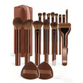 17pcs Makeup Tools Including 14pcs Makeup Brushes Set + 1pc Makeup Bag + 2pcs Air Puff Accessories Foundation Brush Blush Brush